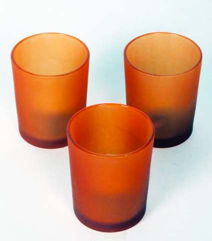 Orange Glass Holder for Votive or Tea Light Candle - Orange Dutch Theme Decor